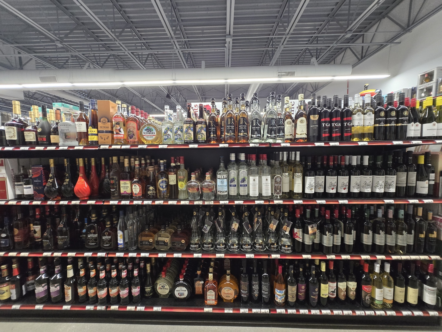 Liquor shelves